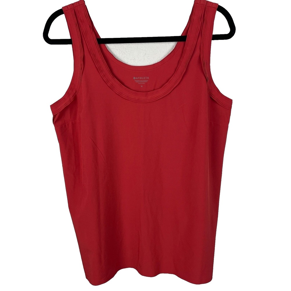 Athleta FWS Tank Top Camisole Women's Medium Coral Athleisure Gym Workout Sports